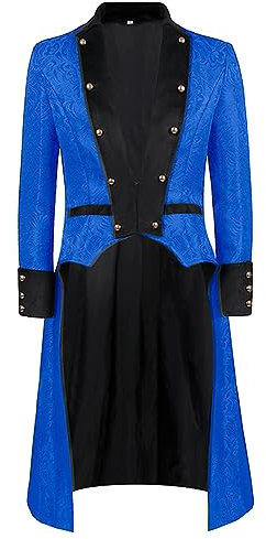 Veste Noir Longue Halloween - Hommes Médiéval Renaissance Rétro Uniforme Déguisement Manteau Cosplay Halloween Cardigan Veste Cape Coupe Vent Pas Cher