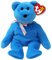 Ty Teddy II Bär Blau Original Beanie Babies Regular - Weiches Plüschtier für Kinder, Teddybär, Babyspielzeug, Sammlerstück Plüschtiere