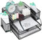 PLSOPPKG Wire Mesh in Trays for Desk, 2-Tier Metal Mesh Letter Tray Desk Organisers, Stackable Office Desk Tidy File Holder With Top Stationery Holder, Desk Organizer for Office, School and Home