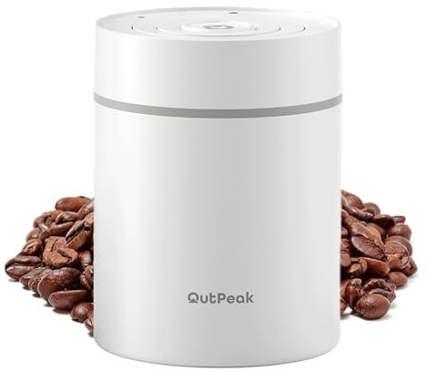 OUTPEAK Neo 2025 Auto Vacuum Coffee Canister, 0.5L for 4.6oz Coffee Beans, One-Button Operation, Small Airtight Coffee Canister with Scoop, Coffee Storage Container Stainless Steel (Champion's Choice)