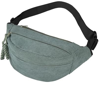 Funtlend Bauchtasche Damen Cord Bauchtaschen Schwarz Gürteltasche Damen Cord Brusttasche Bum Bags Outdoor Sport Fanny Pack für Damen Jungen Teenager Sportlich