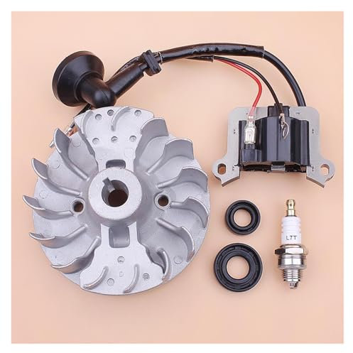 1set Flywheel Ignition Coil For 40-5 43cc 52cc Spark Plug Oil Seal Grass Trimmer Brush Cutter Engine
