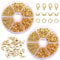 Kettenverschluss, 1140 Stück Armband Verschluss Set, 2 Farben Ketten Verschlüsse, Gold Karabinerverschluss und Biegeringe und Crimpenden, für Halsketten Armband, Fußkette, Schmuck Basteln DIY