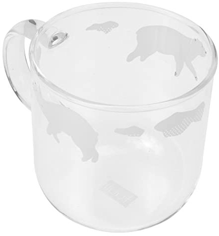 LIFKOME Copa Oso Polar Taza para Beber Vaso Transparente Vaso de Espresso Vasos Taza de Agua de Dibujos Animados Taza de te Lindo Taza de Bebida Taza de café Taza de Leche Oficina