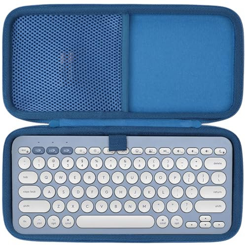 Lebakort Hart Reise Schutz Hülle Etui Tasche für Logitech Pebble Keys 2 K380s K380 Multi-Device Tastatur (Blau)
