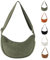 GoPaw Damen Cord Crossbody Bag, Halbmond Tasche Cord Umhängetasche, Damen Halbmond Tasche Schultertasche Mit Schultergurt Einstellbar Lässige Umhängetasche aus Kord für jeden Anlass (Armeegrün)