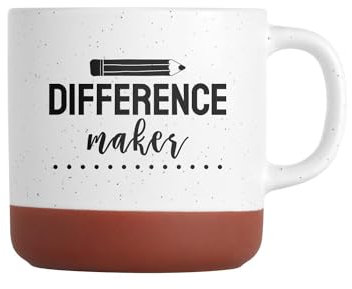 IMPRINTS ONLINE I Difference Maker Teacher Mug / 13 Oz Speckled Ceramic Educator Coffee Mug/Teacher Pencil Themed Mug/Farmhouse Style Coffee Cup