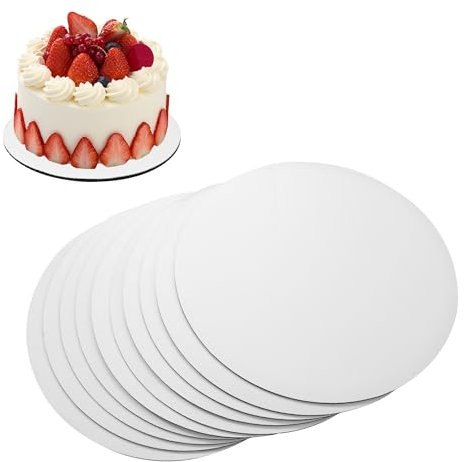 Porta torta, vassoio torta rotondo in confezione da 10. Base per torta rotonda da 30 cm, sottotorta in carta spessa 3 mm, utilizzata per il trasporto e l'esposizione di torte e crostate