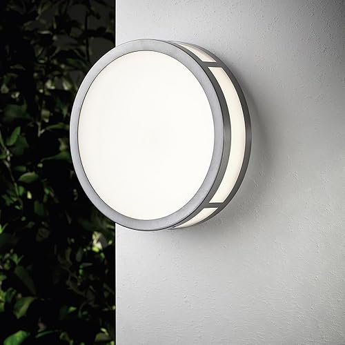 MeLiTec LED Wand Außenleuchte 139, rund Dämmerungssensor, weiß