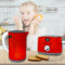 COO11 Kids Kettle and Toaster Set, 2-in-1 Pretend Play Kitchen Toys Kettle with Light and Sound, Toaster with Pop-Up Action Breakfast Playset, Educational Gift for Boys and Girls Ages 3+ (Red)