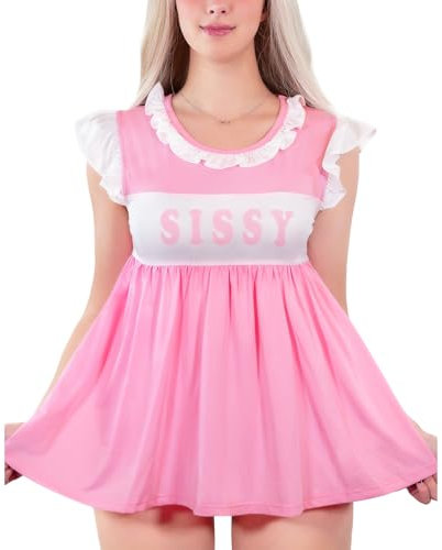LittleForBig Grenouillère soyeuse Kawaii - Grenouillère - Sissy Babydoll, Rose, XL