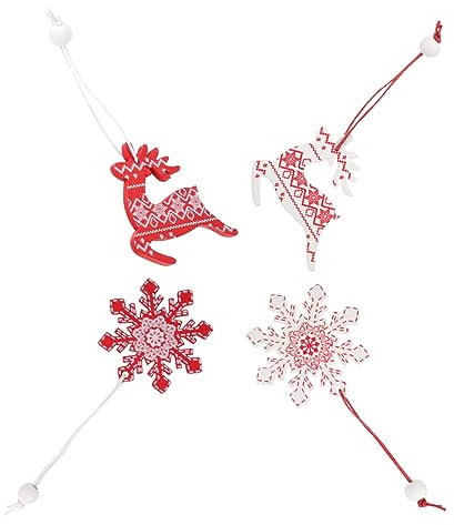 OKUMEYR 12stücke Teiliges Holz Anhänger Xmas Baum Schmuck Handgefertigt Weihnachtsdeko Hängend Mit Engel Und Rentier Motiven Praktische Christbaum Anhänger Für Warme Festtagsatmosphäre Zuh