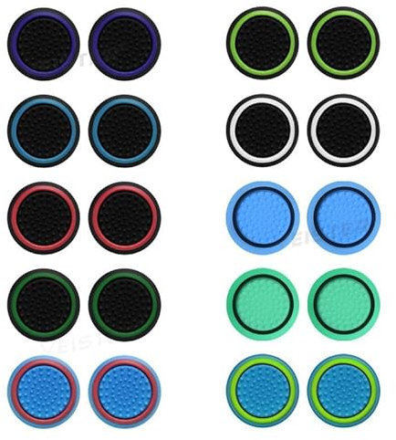 Juego de 20 Tapones de Silicona para el thumbstick para Mejorar el Agarre, compatibles con los mandos PS5, PS4, PS3, Xbox Series X/S, Xbox 360, Xbox Elite y Switch Pro: Tapones Protectores Multicolor