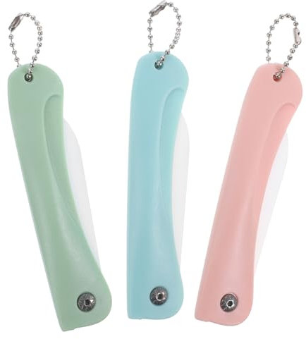 PEPLAYTAL 3 Stück Keramik faltbar gemüsemesser speckmesser keramik messer obsthäcksler messer gemüseschäler falzmesser klapp cuttermesser Keramikmesser Obstschneider aus Keramik