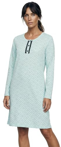 Zeitlos Nachthemd Damen Langarm Marry mit Herzen und Mini-Spitze Knopfleiste M-2XL Schlafshirt