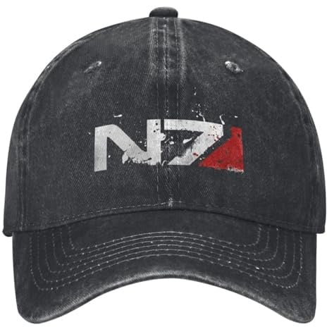YANIUIE Mass Effect Distressed N7 Baseballkappe Outfits für Unisex Retro Distressed Washed Hüte Snapback Hut Verstellbares Geschenk