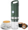 ZLXHDL Portable coffee machine, expressed 3 in 1 compatible capsules and ground, compact and rechargeable with 9600mAh battery for camping, office, cars and home (Green)