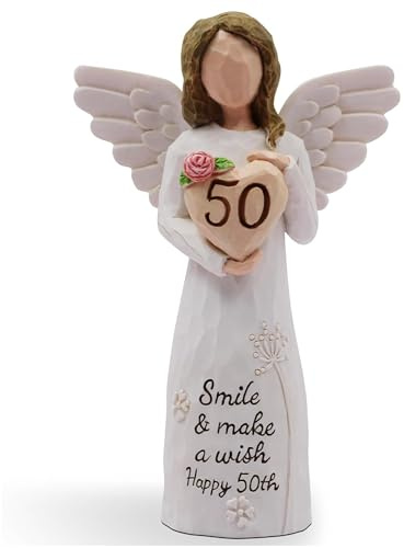 Yeskyltd Hand-Painted Women Statues Sculptures, Hand-Painted Figures, Angel Shaped for Anniversary, Gift, Mother, Birthday Gifts (50th Birthday Gifts)