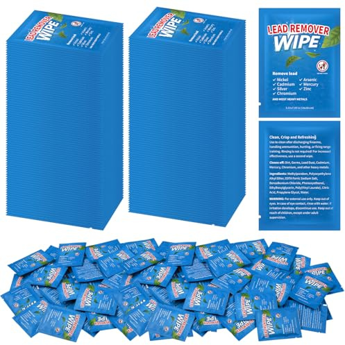 Heigble 50 Pack Lead Remover Wipes for Shooting Hand Surface,Blue | Cleaning Wipes Effectively Removes Lead Dust Oil Grime Individually Wrapped Wipe for Shooting Ranges Hunting Industrial Use
