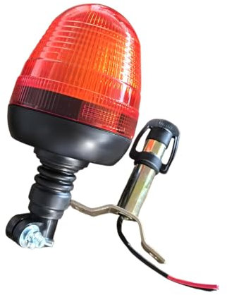 Hooma Luz Rotativo Tractor LED Estroboscópica Ámbar de Emergencia 60W, 12V DC para Tractor, Montacargas, Camiones y Quitanieves Incluye Soporte de Montaje (Soporte en forma de Y)