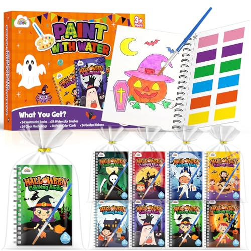 ZMLM Libri da Colorare gadget compleanno bambini, mini libri da colorare Carta per Pittura ad acqua per di 4-8anni Bambini Regalo Gadget Regalini fine Festa Compleanno (Halloween)