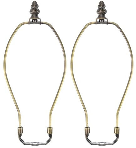 PATIKIL 9 Zoll Lampenharfe Kit Mit 0.7 Zoll Hohem Massivem Zinklegierung Finial 2 Set Hochleistungs Halterung Mit Standard Sattel & Abnehmbarer Für Tisch- Und Stehlampen Bronze