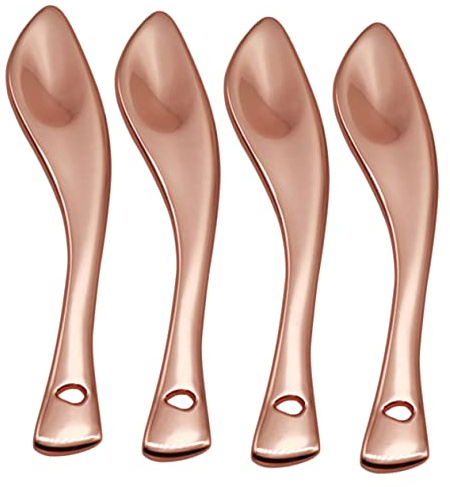 iplusmile 4pezzi Cucchiai in Metallo Per Crema Viso Strumenti Cosmetici Per Applicazione Uniforme Estrattore Di Crema Contorno Occhi Cucchiai Per Confezione Di Bellezza