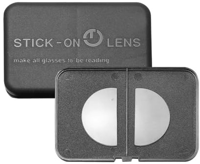 SKYWAY Stick on Bifocal Lenses, Stick on Reading Lenses, Clear Magnifying Bifocal Lenses for Glasses Sunglasses Safety Goggles, Reusable No Water Needed,1.75+