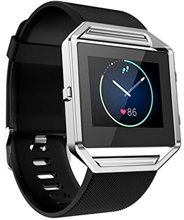 TopTen, Ersatz-Armband für Fitbit-Blaze-Smartwatch, verstellbar, aus weichem Silikon M Schwarz