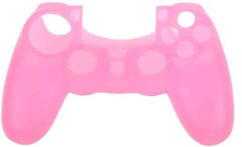 OSTENT Protective Silicone Gel Soft Case Cover Pouch Sleeve Compatible for Sony PS4 Controller - Color Pink