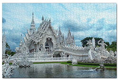 Weißer Tempel Chiang Rai Thailand Puzzle 1000 Teile Holzpuzzle Erwachsene Spielgrafik Reise Souvenir Holz