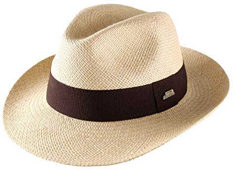 Classic Italy Authentique Chapeau Panama, tressage Traditionnel en Équateur Large Bord, Homme ou Femme Original Ecuador - Taille 63 cm - Naturel
