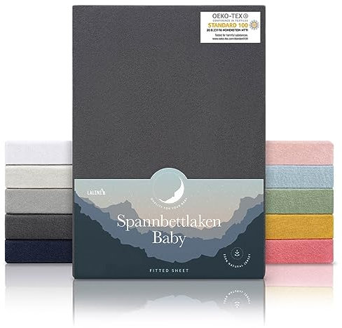 Laleni Jersey Spannbettlaken 40x90 cm Babybett - Oeko-TEX zertifiziertes Kinderwagen Spannbettlaken - Stubenwagen Bezug aus 100% Baumwolle - Spannbettlaken Kinderwagen - für Babynest in Anthrazit