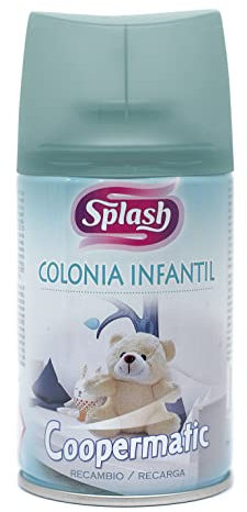 SPLASH | Spray Aromatizador | Recambio Automático | Ambientador Coopermatic Duradero, Refresca y Elimina Olores | Fragancia Fresca Colonia | Agitar Antes de Usar | 250 ml