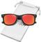 MEETSUN Polarized Sunglasses for Men Women Classic Retro Square Frame Driving Sun Glasses UV400 Protection (Matte Black Frame Red Mirrored Lens)