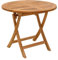 OUTLIV. Gartentisch Portland - Rund, wetterfest, klappbar, platzsparend, massiv, 3 Sitzplätze, 90 cm Durchmesser, Teak Natur