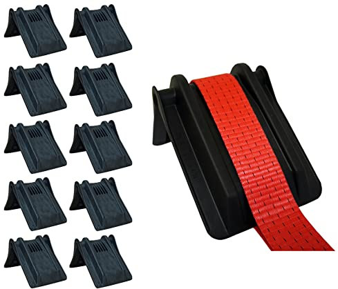 10 Stück Kantenschutzwinkel Spanngurte XXL Kantenschutz Zurrgurte Kantenschoner flexibel 50mm Ladungssicherung (10x30) schwarz