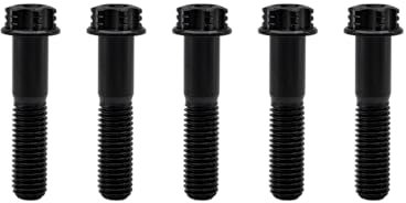 RISON-Titanium Titanschrauben M10x1.25x50mm, 5 Stück Flanschschraube Torx Kopf Flansch Schrauben Sechskantschrauben Gewindeschrauben GR5 Titanbolzen Befestigungen für Motorräder Fahrrad Auto