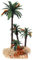 Holyart Palmen-Gruppe 20 cm hoch aus PVC, weiß, Natur und Im Freien, Modern, Tischplatte, glänzend, Handgemacht aus PVC und Kork