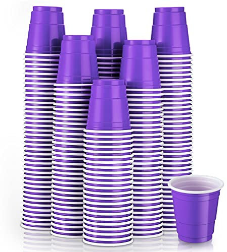 Yetene 200 pcs 2 oz Graduation Plastic Shot Cups Mini Disposable Shot Glasses for 2025 Graduation Party Baby Shower Summer Beer Taste Serving(Purple)
