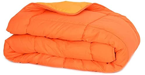 Russo Tessuti Trapunta Piumone Invernale Singolo Matrimoniale Bicolor Doubleface Microfibra-Arancione-Singolo