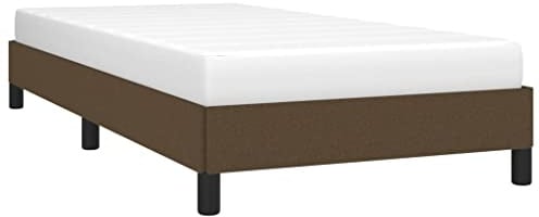 vidaXL Polsterbett, Bett Bettgestell mit Lattenrost, Schlafzimmerbett Einzelbett mit Stützbeinen, Bettrahmen Schlafzimmermöbel, Dunkelbraun 80x200cm Stoff
