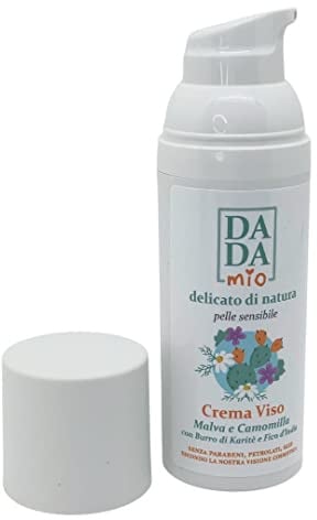 DADA mio Crema Viso idratante 50ml, antirossore pelli sensibili, NUOVA FORMULA senza siliconi. Con Malva e Camomilla