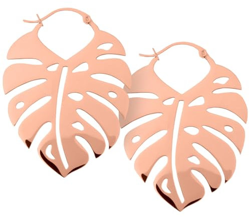 Monstera Leaf Hoops Monstera Leaf Hoops Roségold, onesize