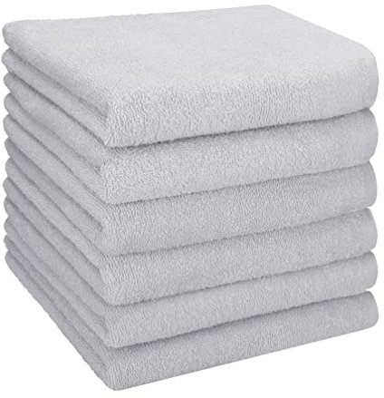 Betz Berlin 6er Pack Handtücher Set Handtuch Größe 50x100 cm 100% Baumwolle Silbergrau - Berlin