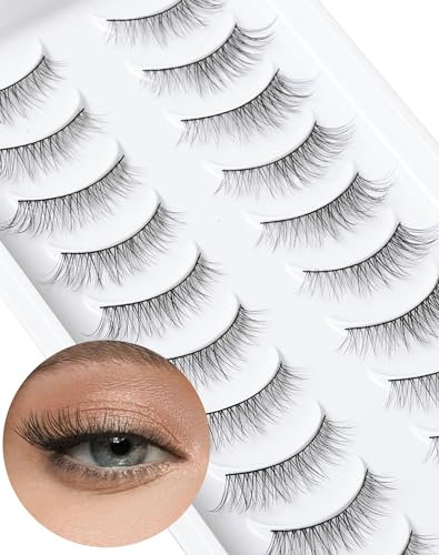 Cils courts Aspect naturel Cils naturels Petits cils courts Faux cils pour débutants 11 mm Faux cils 10 paires de marguerites jaunes