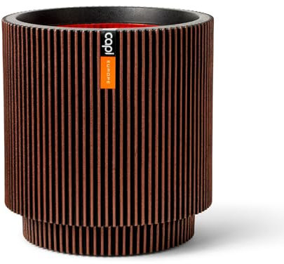 Capi Europe - Gefäß Zylinder Groove NL - 41x43 - Kupfer - Öffnung Ø36 - Blumentopf für den Innen- und Außeneinsatz - Bruchsicher - 100% recycelbar - KGVCO883