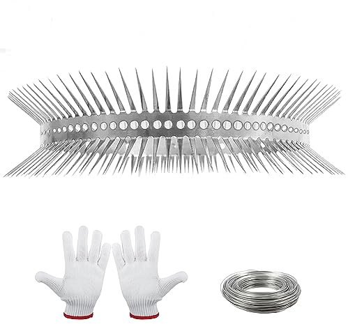 Marderabwehrgürtel, Marderschutz Fallrohr, Marder Abwehr, Edelstahl Fallrohre Marderabwehr mit Handschuhe für Haus Dachrinne und Baum, Marderschreck, Kann Geschnitten Werden (3,2 cm)