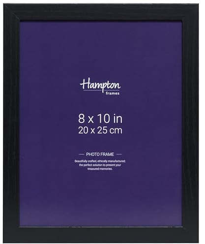 Hampton Frames OXFORD 8x10 (20x25cm) Pack of 1 Black Picture Frame Acrylic (Non-Glass) OXF810NGX-1PK