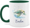 Tasse Tassen 325ml - Schildkröte mit Name personalisiert I Zootiere I Panzertier - 325 ml - Dunkelgrün - schildkrötentasse schildkrötentassen schildkröten turtle haferl schildkröten-tasse und